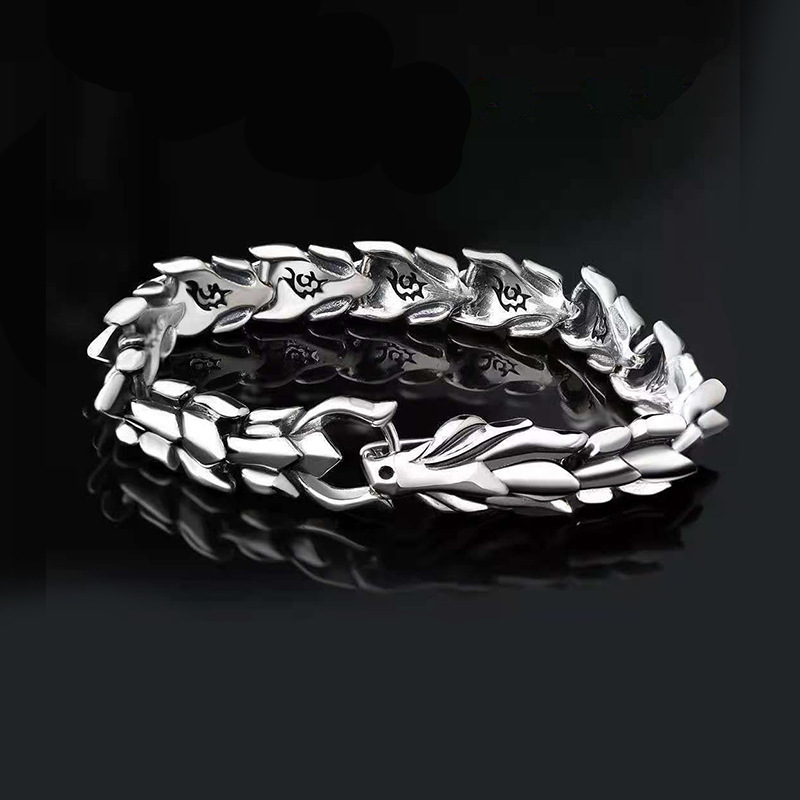 Men's Gender Hip-Hop Retro Solid Color Keel Alloy Plating Men's Bracelets Men's Chain Bracelets