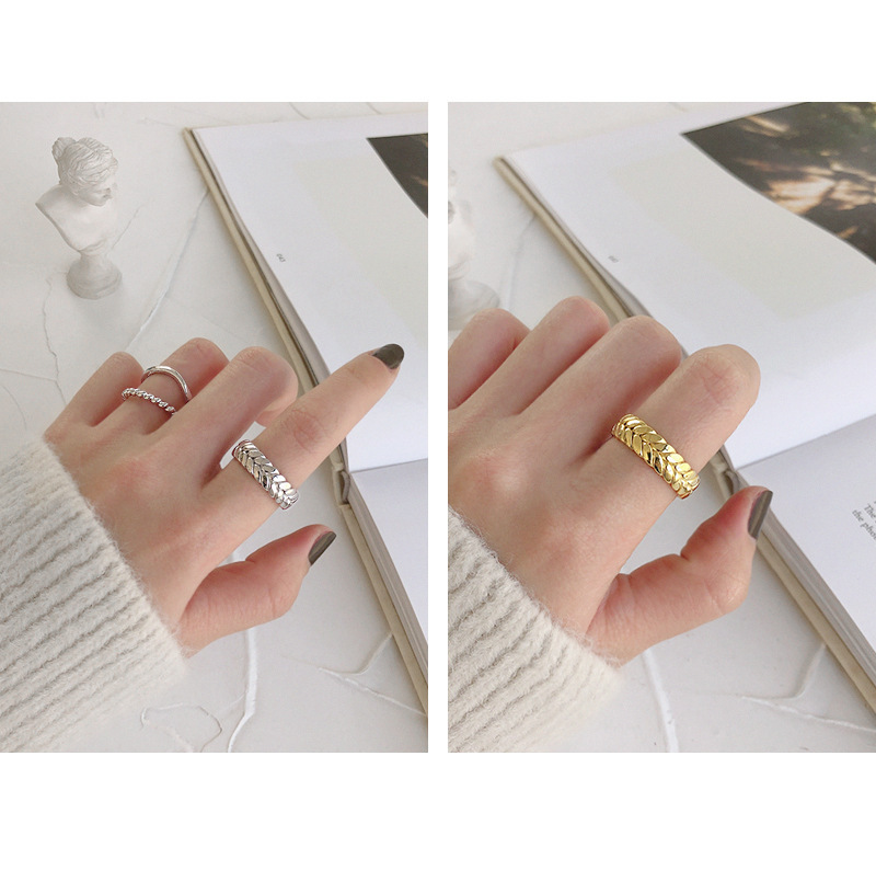 2021 New Exquisite Woven Chain Ring Womens Fashion Simple Style Niche Design Open Index Finger Ring Trendypicture8
