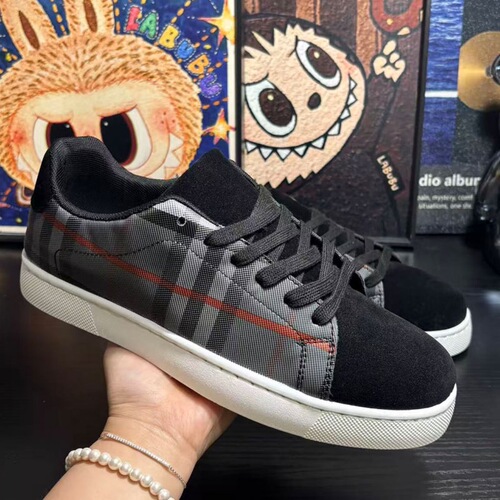 Autumn/Winter Rainbow Grid Men's Shoes New Arrival Men's Low-top Leather Surface Trendy Youth Casual Platform Shoes