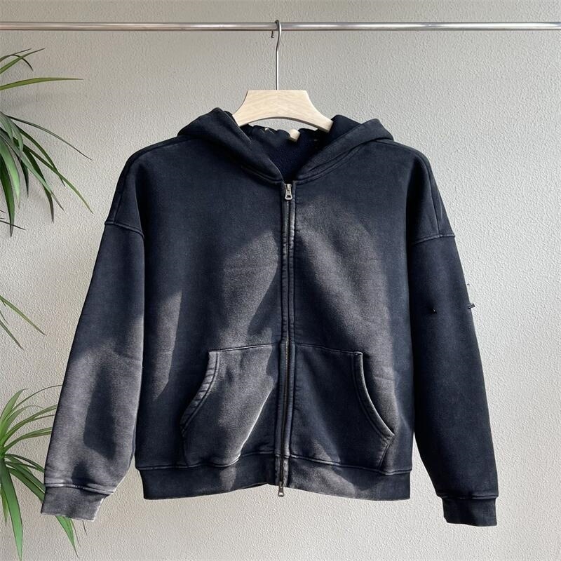 24SS invierno velvet brazalete chaqueta otoño invierno más vello nuevo chaqueta deportiva con cremallera encapuchada