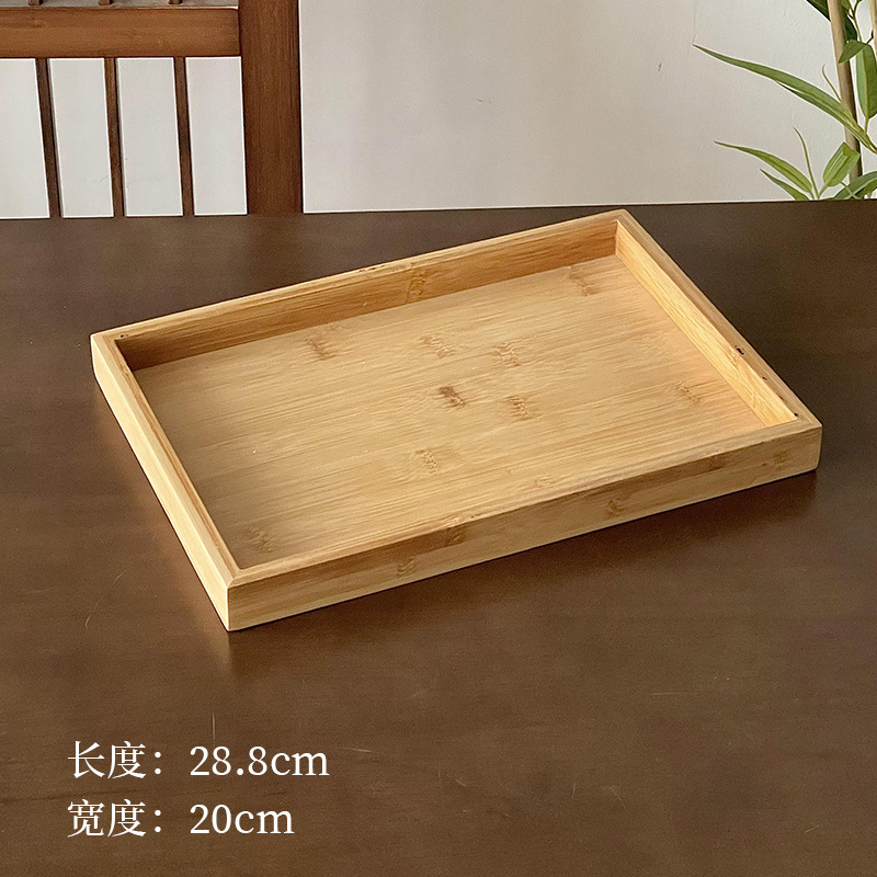 Plato de madera alta sensación rectangular bandeja de café dulces caseros platos de fruta platos de comedor platos de té