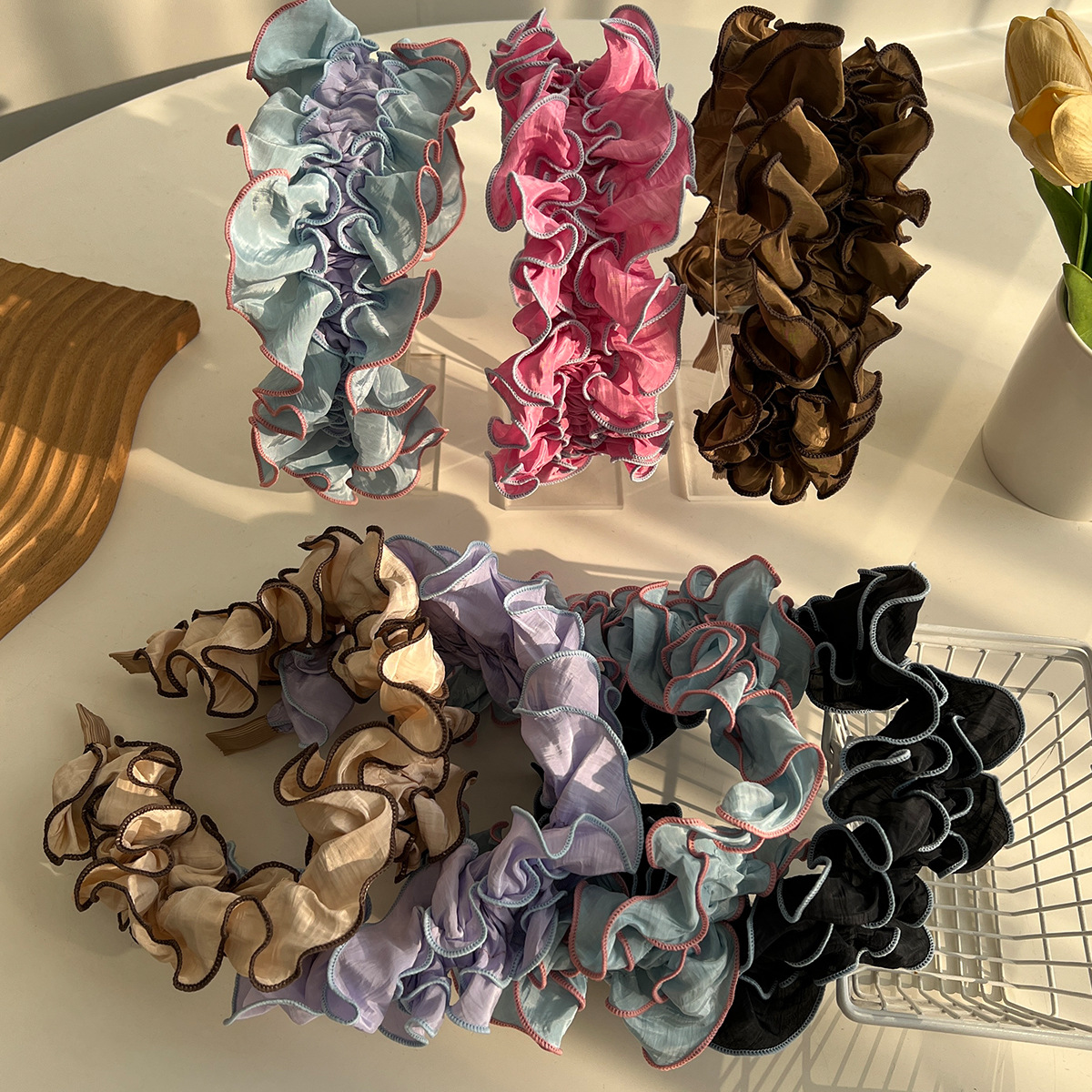 180g Weight Hair Band Hair Accessories Type 1 Piece Quantity Holiday, Daily Occasion Cloth Material Flower Pattern All Seasons Season Women's Gender Pleated Design Elegant Style Elegant Women's Flower Cloth Pleated Hair Band 无