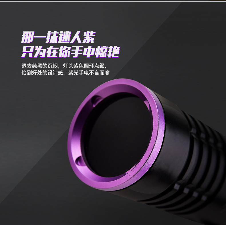 TANK007 Purple Flashlight Mini Jade Antique Identification Industrial Flaw Detection Ultraviolet Rechargeable Flashlight