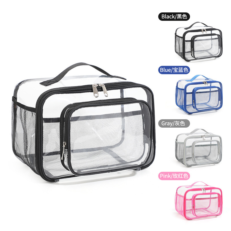 Transparent Toiletries Storage Pvc Large-Capacity Square Tote Bag for Picnic and Portable Food Storage