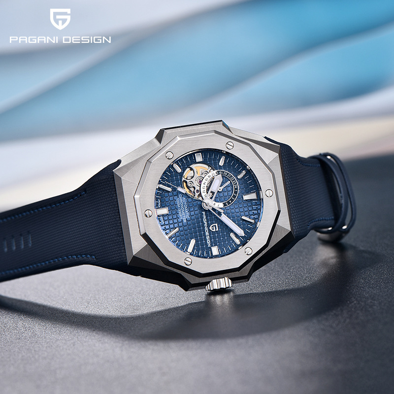 PAGANI bojiani hombres reloj acero Shell reloj mecánico automático luminoso impermeable reloj grande dial YS010