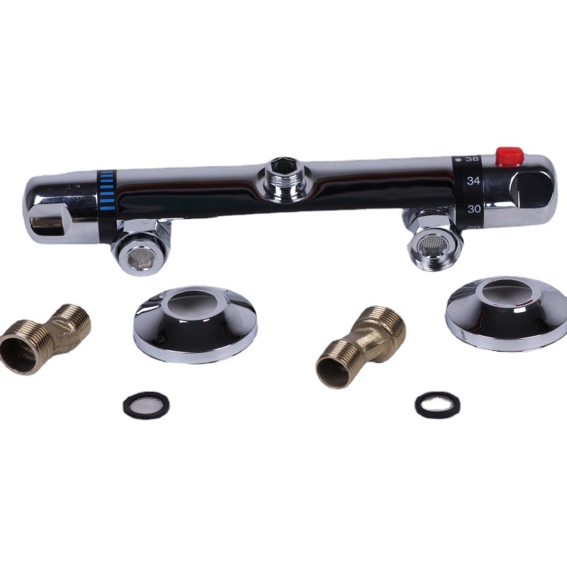 Válvula mezcladora de agua, calentador de agua eléctrico solar oscuro, juego de ducha, grifo frío y caliente, válvula mezcladora de temperatura constante inteligente genuina