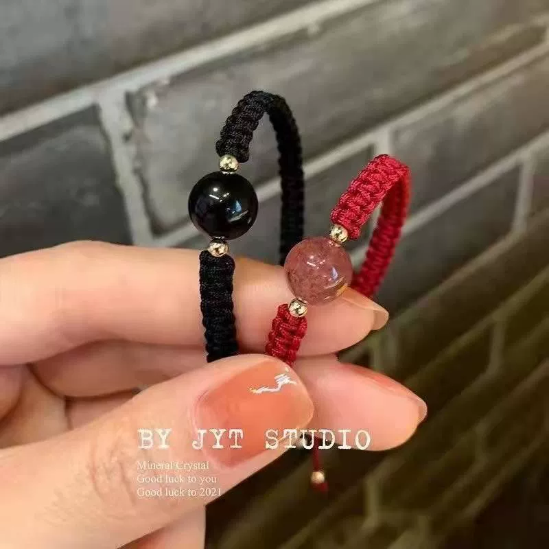 One bead bracelet, beads, red woven crystal bracelet handmade for beloved, new collection