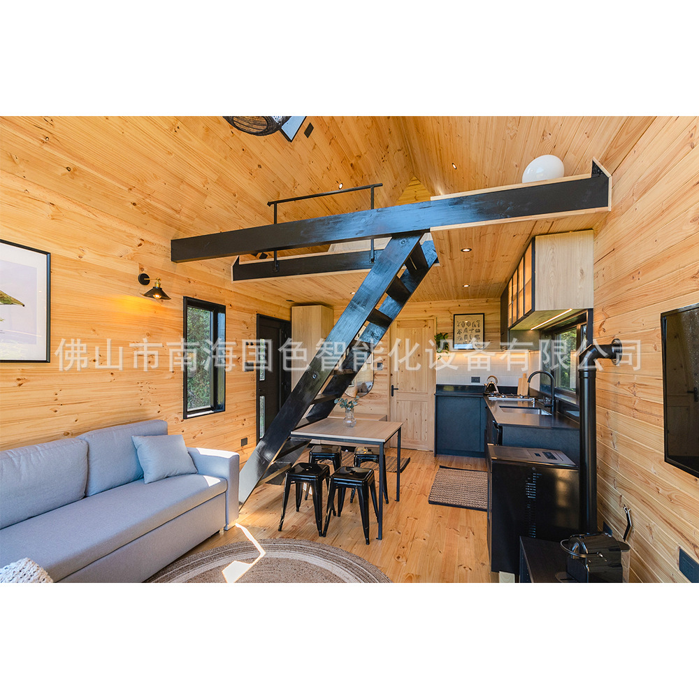 Villa integrada de acero ligero, casa de madera, casa de campamento con aguja, casa de huéspedes móvil, cápsula espacial, casa de huéspedes, casa de vidrio, casa de sol