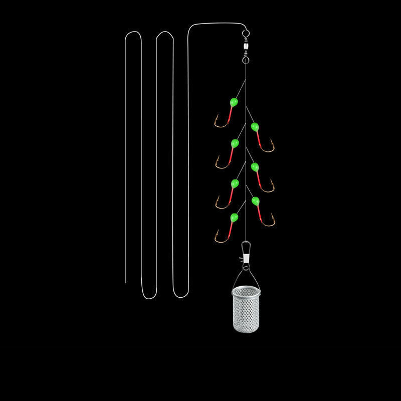 Grupo de línea de gancho de cuerda de barra blanca, grupo de gancho de oro de siete estrellas, grupo de gancho de oro de luz blanca, gancho de jaula de gancho de barra blanca, fábrica de gancho de pesca especial