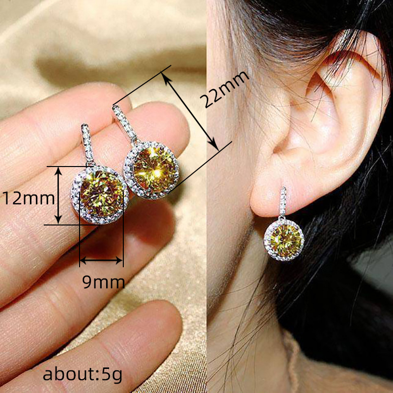 Orecchini pendenti rotondi con zirconi gioielli eleganti_voghion.com