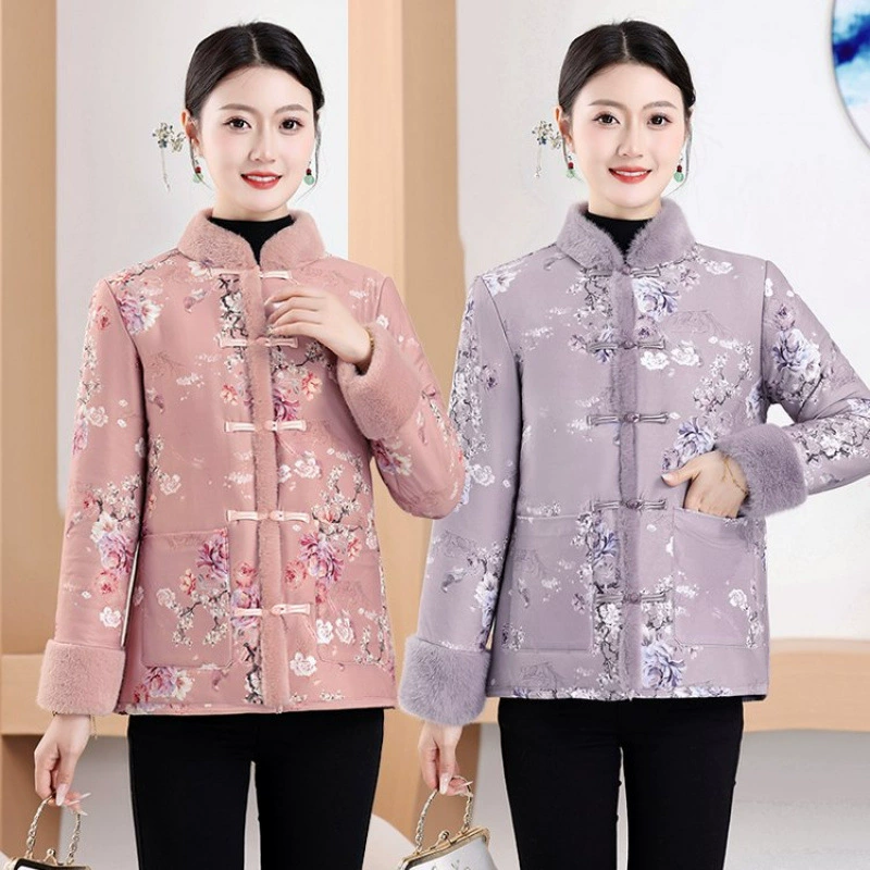 Иностранная китайская маленькая хлопчатобумажная одежда женская осень-зима новая китайская теплая хлопчатобумажная одежда