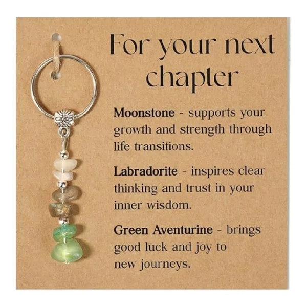 Amazon's Best-Selling Cross-Border Keychain Pendant in Europe and America, Moonstone Pink Crystal Wholesale Crushed Stone Key Gift