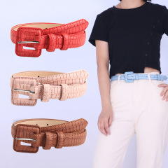 New 2023 Simple Buckle Women's Belt Women's Minority Retro Denim Ins Style Women's One-Time Shipping Waist Belt