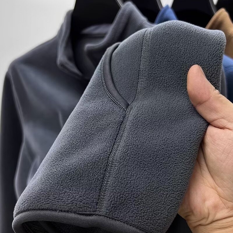 Abbigliamento maschile Maglione cardigan in pile da uomo, maglione da uomo autunno e inverno, spesso, caldo, casual, con colletto alto, sportivo da uomo_voghion.com