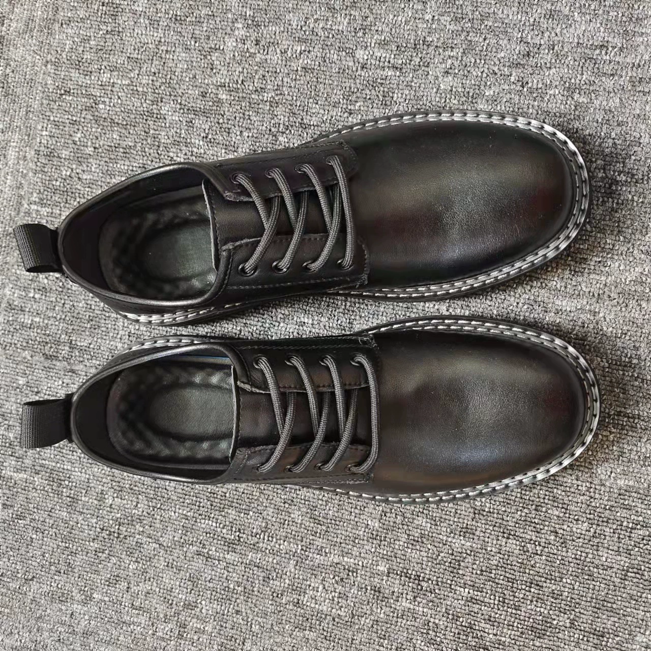 Весна 2022, новая японская черная модная весенняя модная обувь, мужская кожаная обувь на толстой подошве