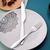 Stainless steel tableware Western dining bison burst knife and fork two -piece set of beef steak meat cake gifts can be added with laser logo