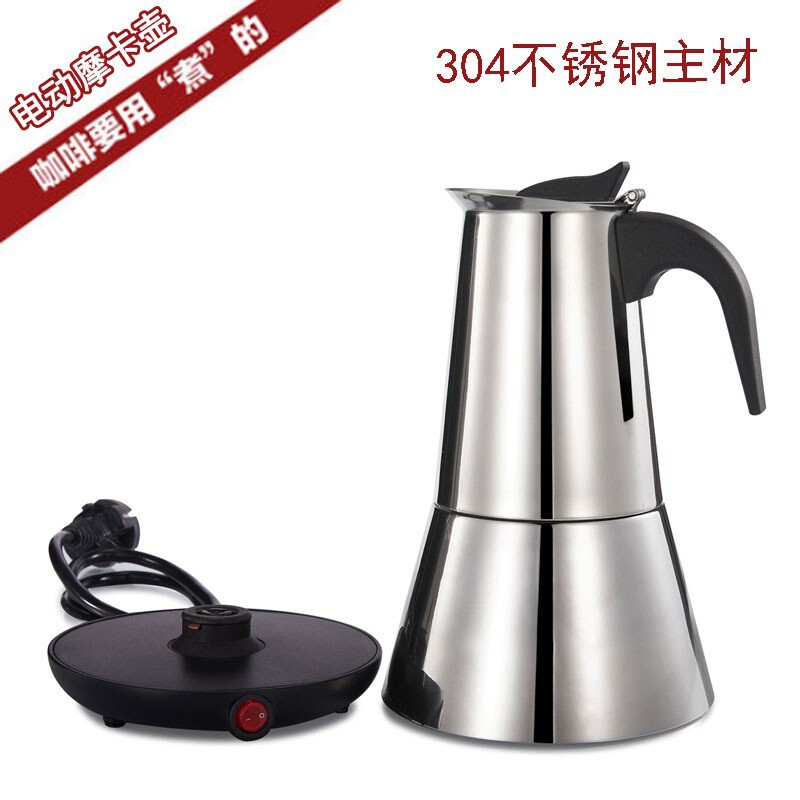 Amazon Stainless Steel Electric Moka Pot Coffee Pot Home Coffee Machine Italian Moka Espresso Coffee Pot