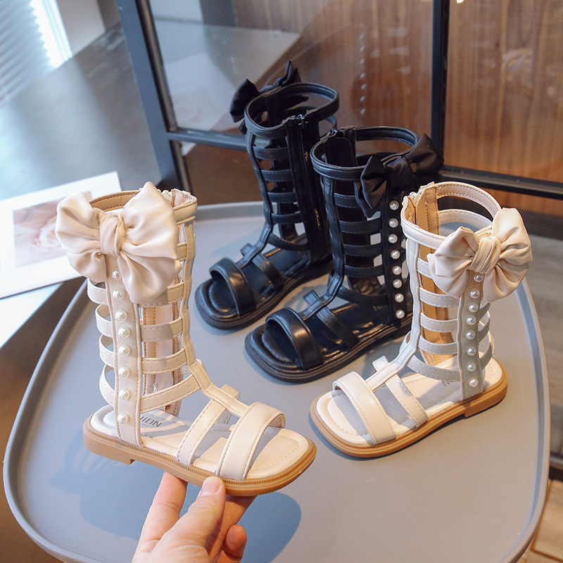 Sandali da ragazza alti Top romani 2023 estate nuovi bambini bambine moda scarpe da principessa bambini grandi_voghion.com