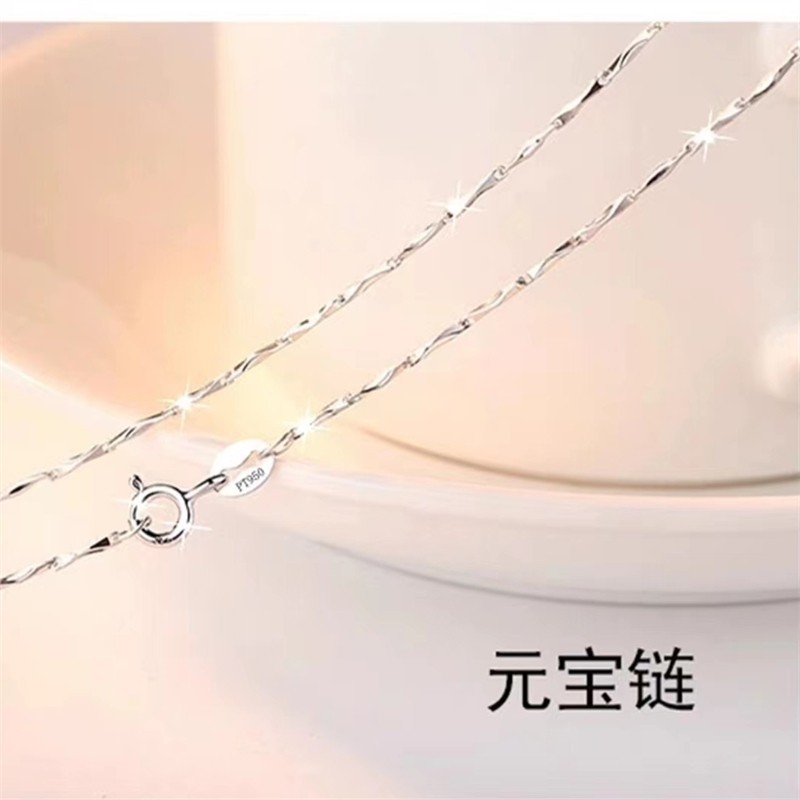 pt950 プラチナ ネックレス メンズ レディース 鎖骨チェーン 18K ホワイトゴールド ネックレス プレーンチェーン ネックレス ヌードチェーン 万能 ペンダントなし 正規品|undefined