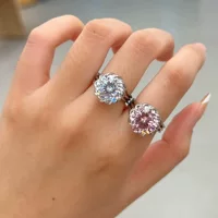 Ring, nail sequins with zircon, silver 925 sample