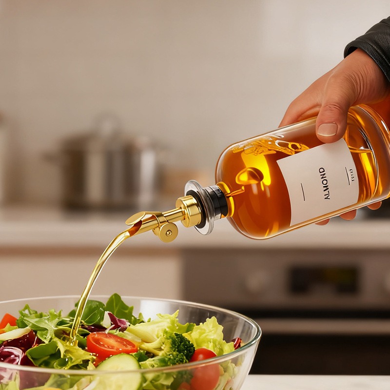 Mayorista vidrio sellado controlador de aceite de alta calidad 500ml boquilla de aceite de cocina auto-abierto y cierre control transfronterizo