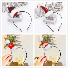 Christmas headband hair accessories cute plush sequined Christmas hat headdress Christmas holiday bow dress up accessories