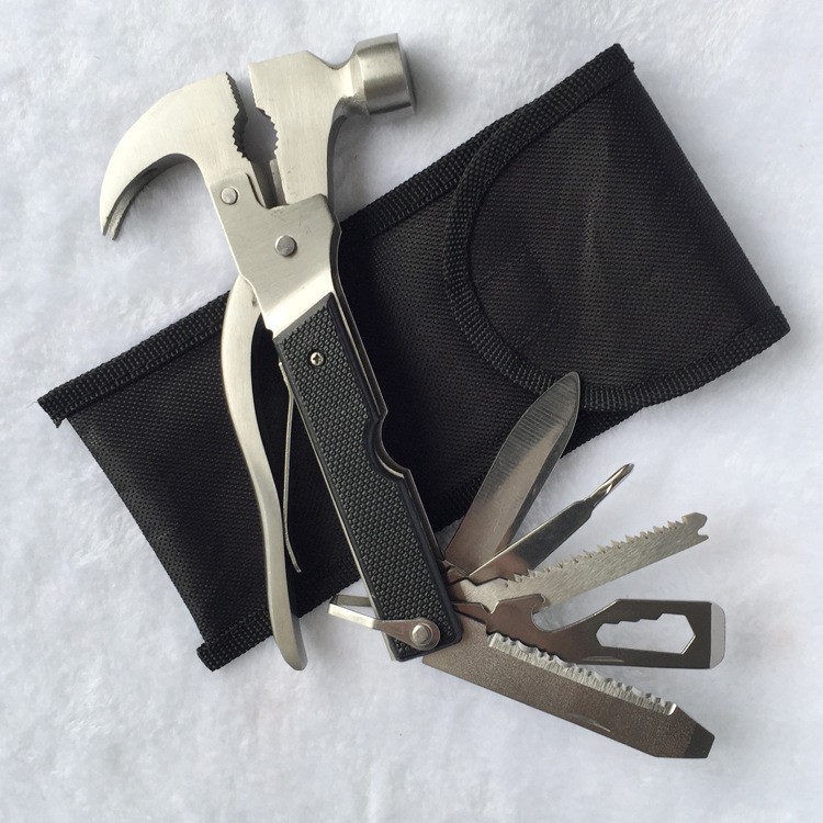 跨境供应不锈钢多功能羊角锤 户外工具锤 野营车载应急锤 地钉锤