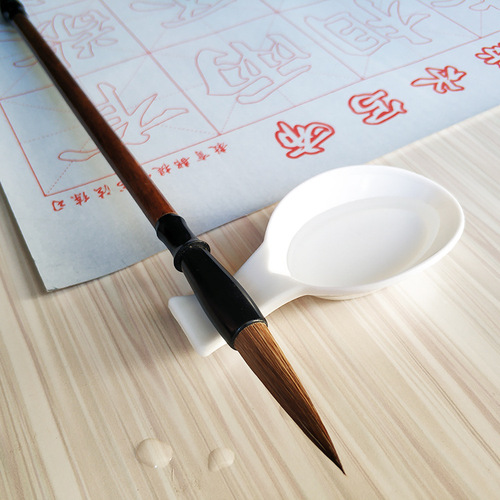 Set of Three Student Ink Brushes, Writing Cloth Character Tablet, Ink Dropper, Wolf Hair Entrance Regular Script Calligraphy Practice Kit, Factory Wholesale