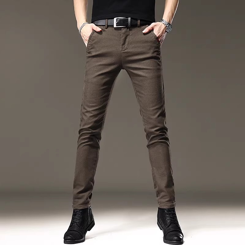 High-end thin jeans men's spring and summer Korean trend light luxury casual pants slim pants men's hair generation