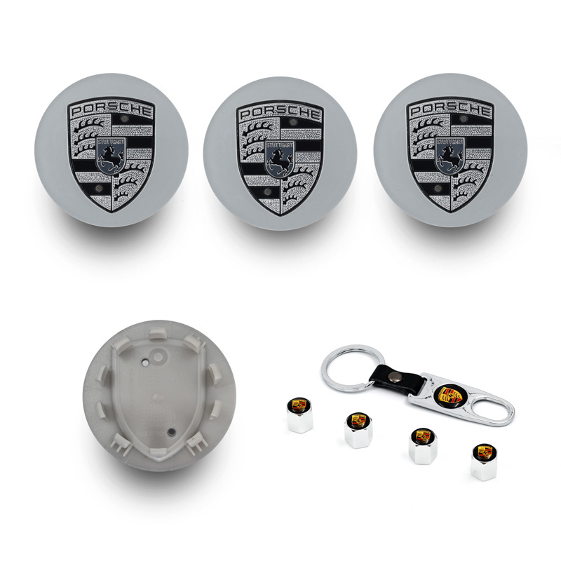 Suitable for Porsche Original Wheel Hub Caps, Center Caps of All Series 76Mm65Mm Elegant Black Bright Silver Matte Silver Gray Color Label