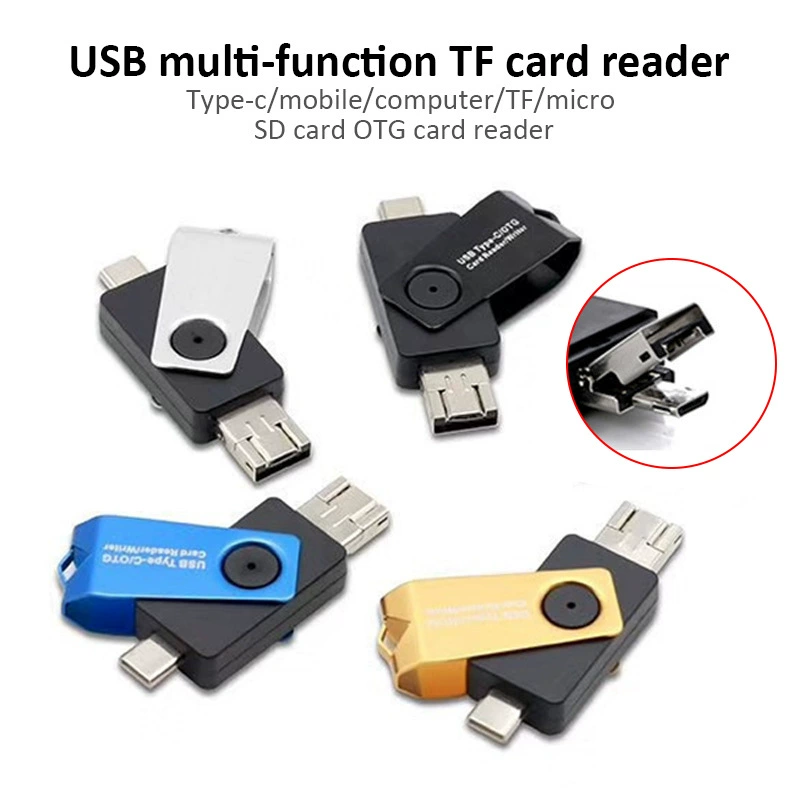 DM-HC46 тройной один Micro+Type-C+USB 2.0 считыватель TF-карт для Android телефона и компьютера универсальный