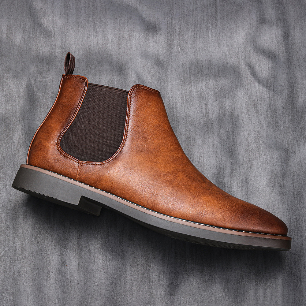 Herren Britische Herrenschuhe Polnische Farbe Mode Retro Herren Übergröße Stiefeletten Stiefeletten_voghion.com