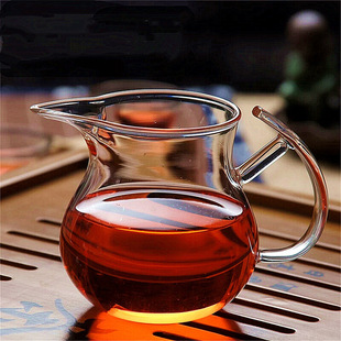 Internet celebrity household fair cup tea maker borosilicate male Cup heat-resistant transparent glass tea set side handle thickened Tea Sea tea cup