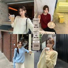 正奇特服饰/羊绒＋绢丝羊毛软糯松弛温柔风极简保暖圆领拉绒毛衣