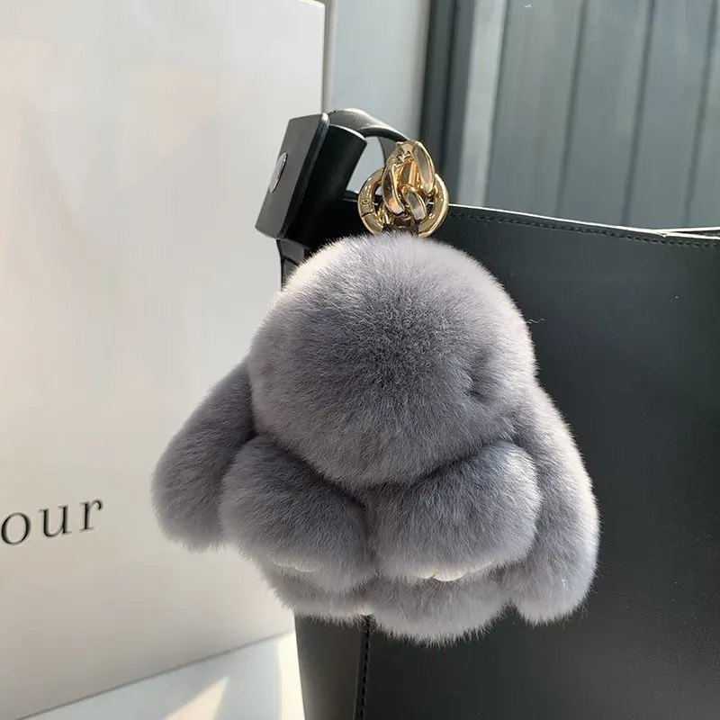 工場卸売レッキスウサギの毛皮の死んだウサギのペンダントぬいぐるみウサギのキーホルダーアクセサリーゴーグミ人形小物