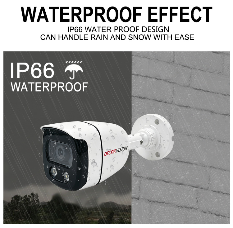 4K High-Resolution POE Security Camera Set, Dual-Light Full-Color Night Vision Recording, Waterproof Complete Equipment Set Suitable for Indoor and Outdoor Use