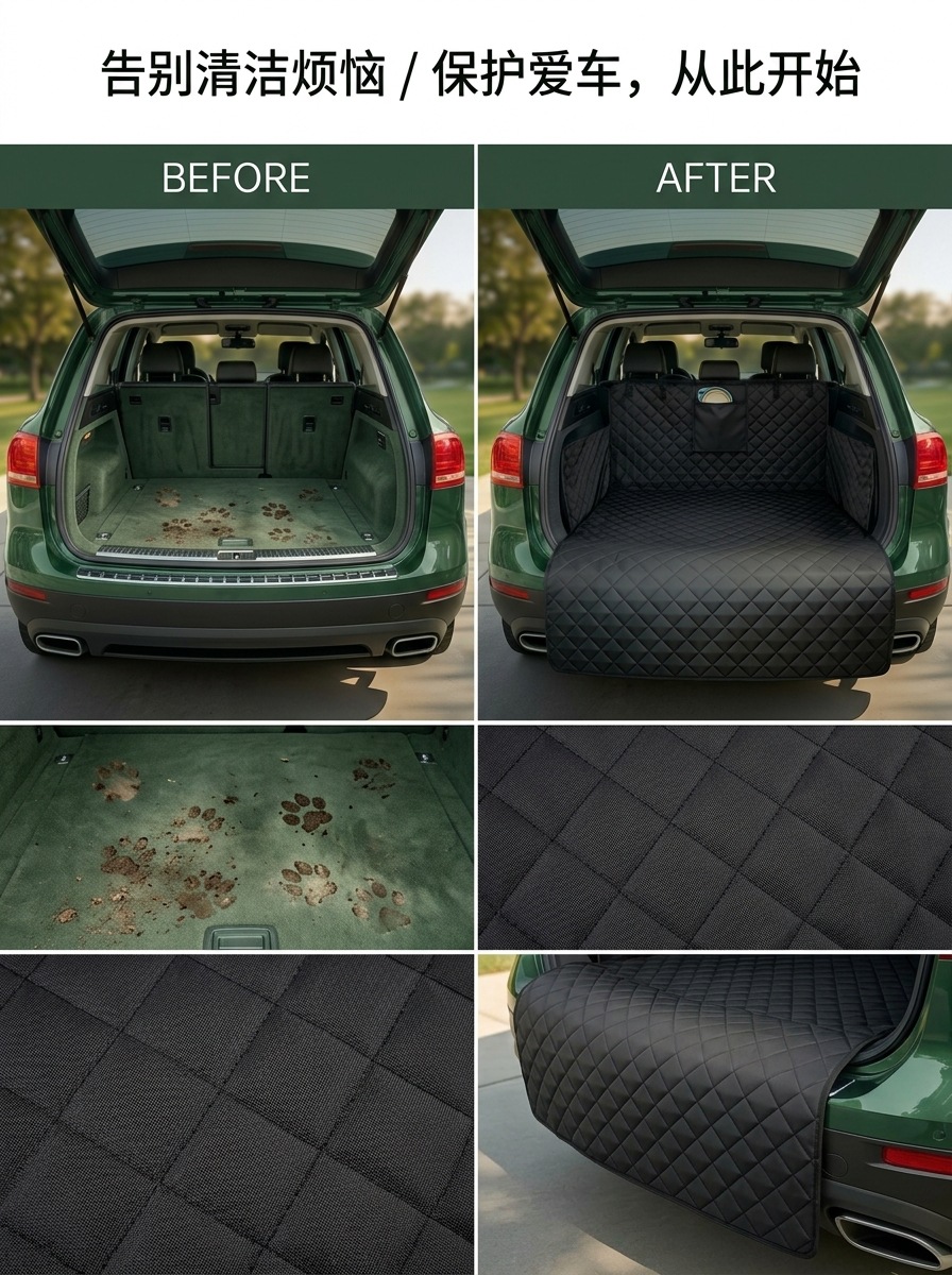 Cross-border exclusive car pet mat, anti-dirt, anti-scratch, wear-resistant, foldable, universal for car trunks