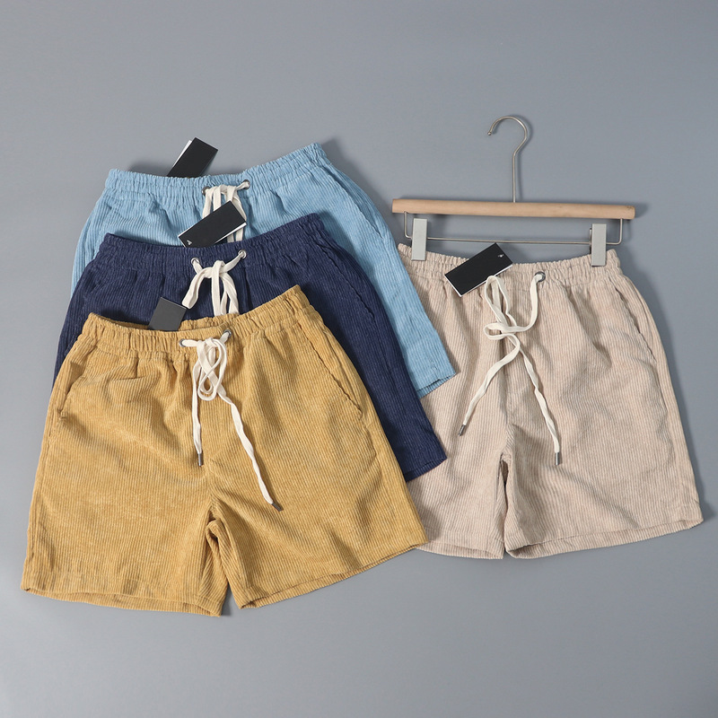 American Style 2025 New Men's Corduroy Shorts Casual Pants Beach Shorts Shorts Breathable Summer