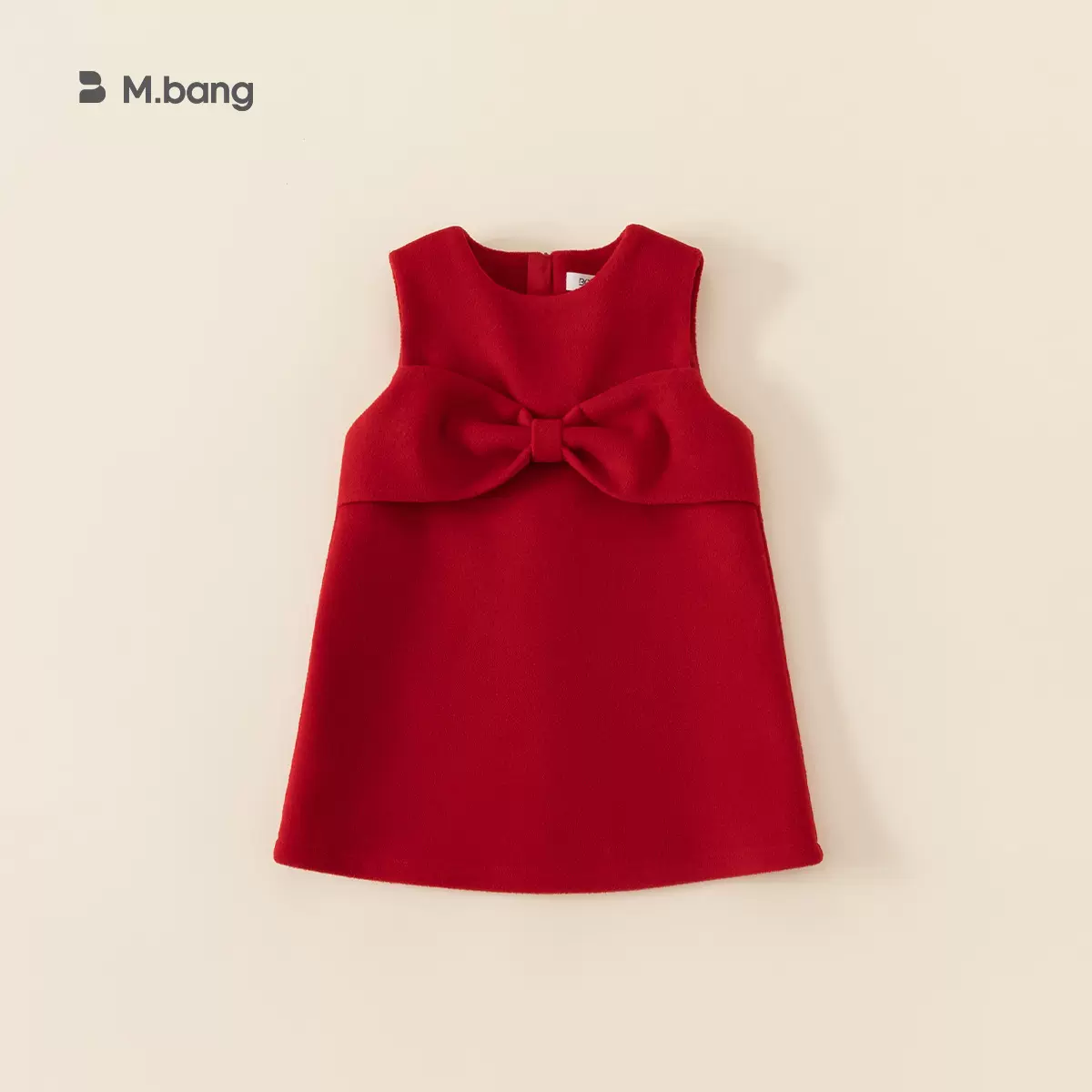 邦选冬喜庆年服女童蝴蝶结背心裙儿童连衣裙小童拜年服DQ22191