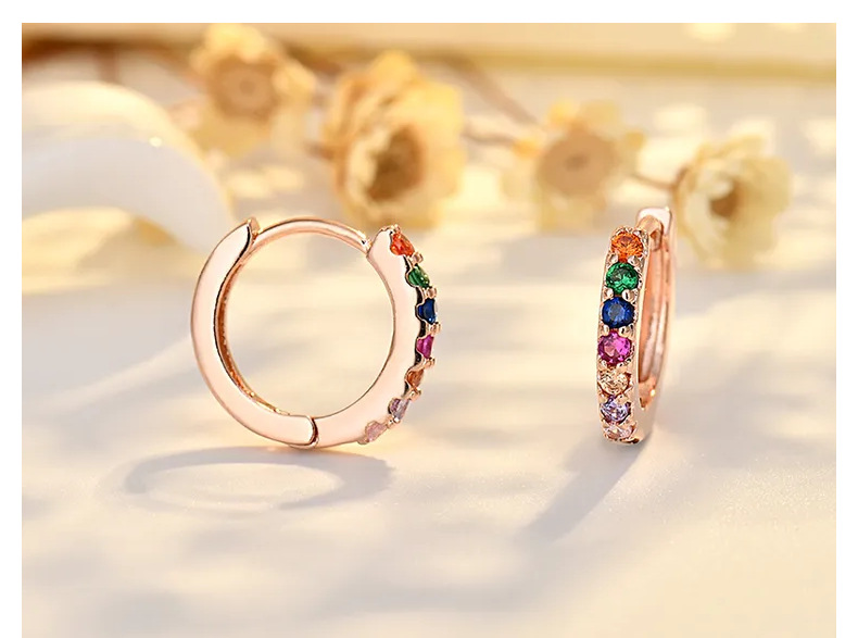 3g Weight Copper Ear Needle Material Zircon Inlay Material Hoop Earrings Classification 1 Pair Quantity Daily Occasion Copper Material Geometric Pattern Women's Gender Simple Style Style 1 Pair Simple Style Geometric Copper Zircon Hoop Earrings 5