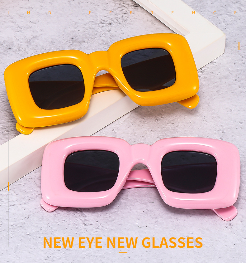51g Weight Full Frame Glasses Structure Sunglasses Classification Fashion Solid Color PC UV400 Protection Square Full Frame Women's Sunglasses