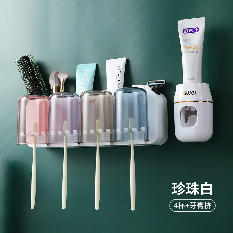 Estante de cepillo de dientes eléctrico montado en la pared baño enjuague bucal Copa ponche-libre cepillo de dientes taza montado en la pared cepillo de dientes taza traje