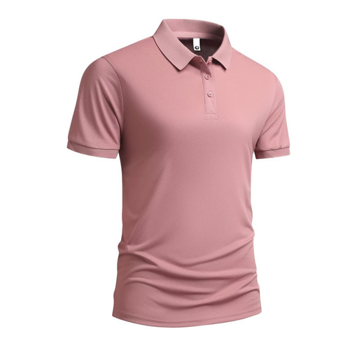 Summer Plain Color Polo Shirt Men's Collar Business Style Short Sleeve Trend Brand T-Shirt Korean Version Slim Fit Trendy Versatile Fashion