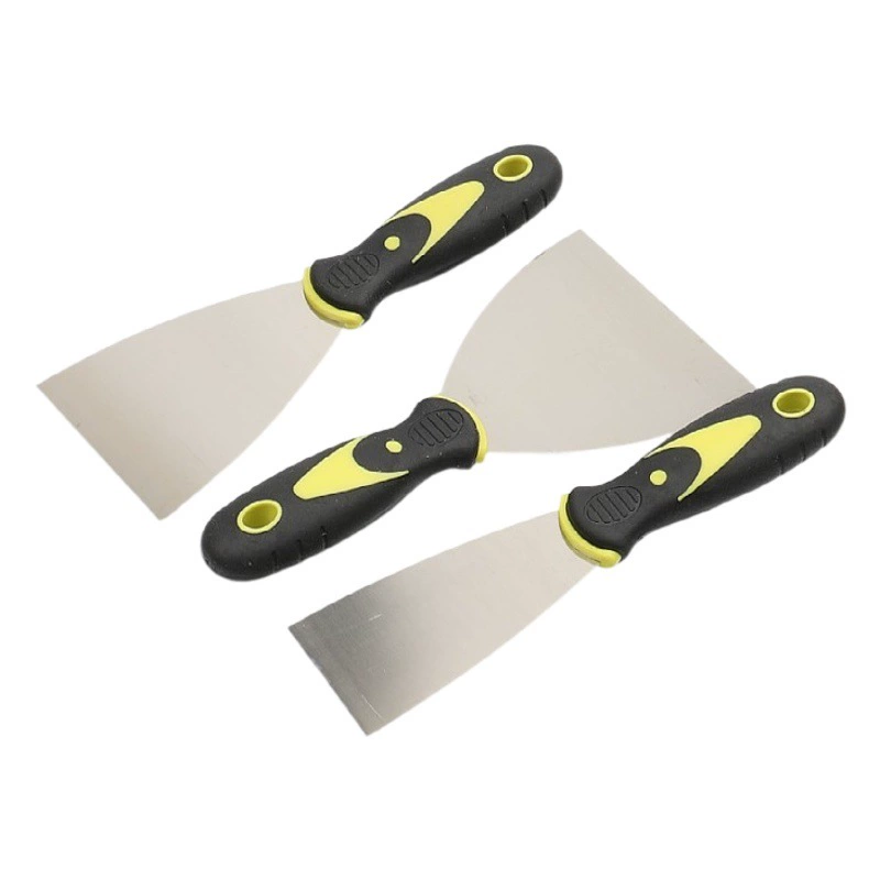 Производители оптом двухцветная ручка Нож для шпаклевки из нержавеющей стали пластиковая ручка Лопата нож для замазки черная резиновая ручка