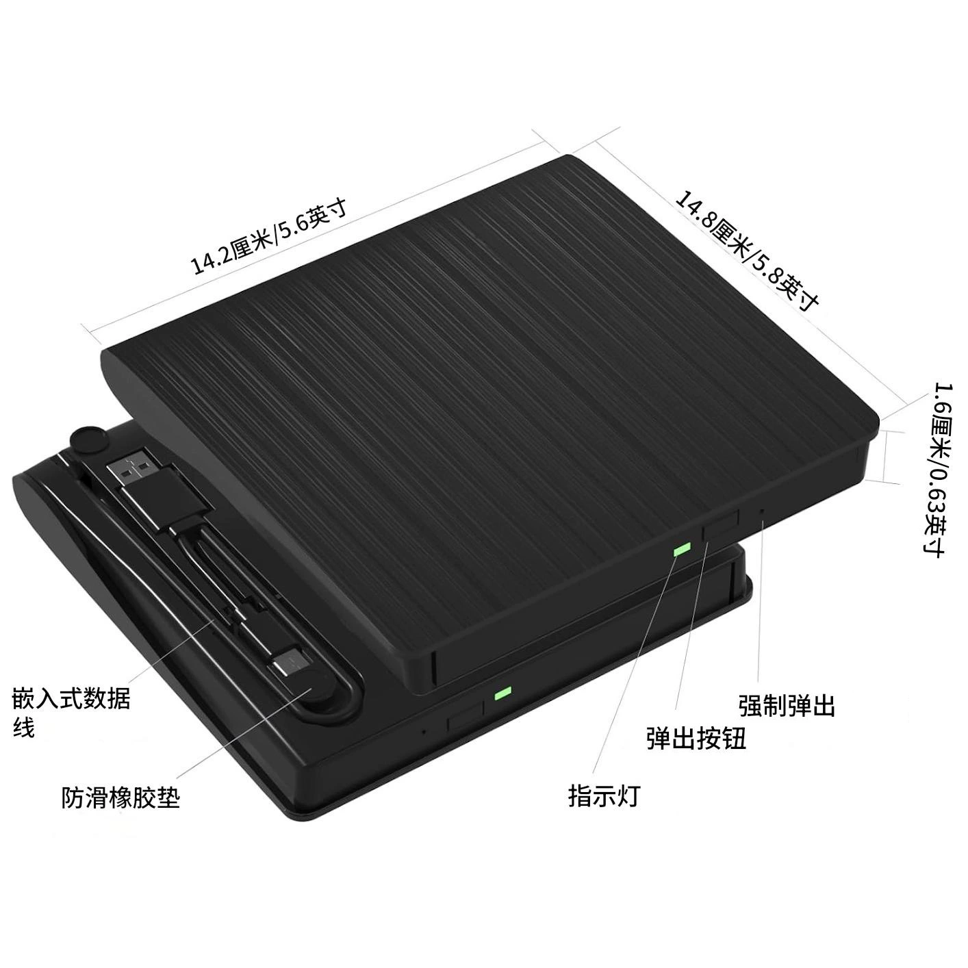 USB 3.0 внешняя оптическая привод для настольного компьютера ноутбук внешний DVD-привод компактный