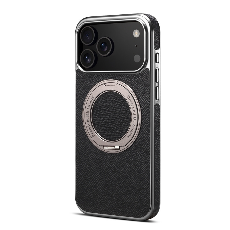 Denior真皮牛皮iPhone17ProMax电镀磁吸手机壳苹果17齿轮支架Air|undefined