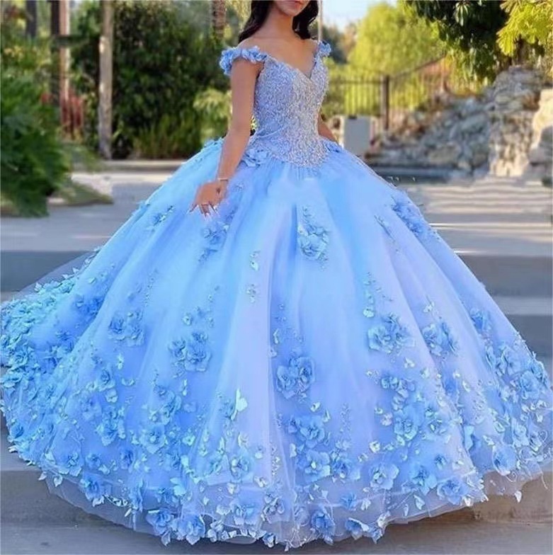 Coming-Of-Age Ceremony Princess Dress, One-Shoulder Long Dress, Ball Gown, Puffy Skirt, Shiny Sequin Party Dress for Women