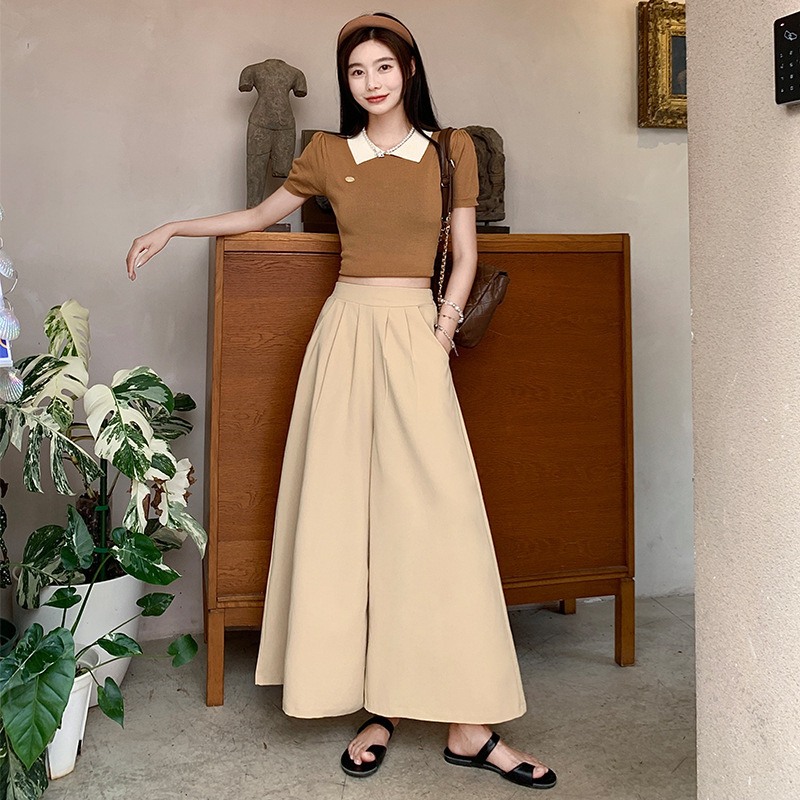 Uncle Carrot Yamamoto Culottes for Women Summer Thin Small Loose High Waist Large Size Casual Ice Silk Wide Leg Pants