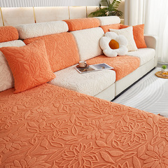 All-season Camellia Sofa Cover, Full-Body Stretch Sofa Slipcover with Jacquard Velvet, Non-Slip Design—2024 Edition, Scratch-Resistant Cat-Proof Throw.