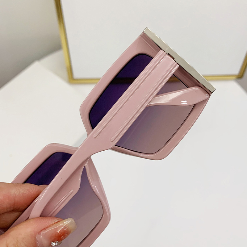 Nuevas gafas de sol polarizadas de Internet celebridad gran marco de alta calidad gafas de sol TR7550 caja de color rosa gafas de sol a prueba de UV